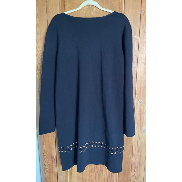 Tory Burch Harley black laced long sleeve wool sweater dress NWT - Picture 3 of 10